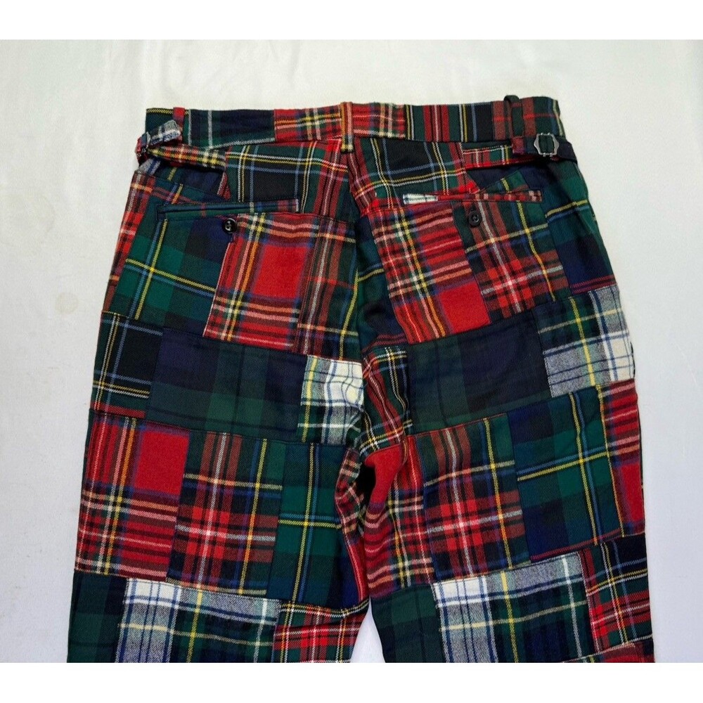 Ralph Lauren Polo Men Red Tartan Plaid Prepster Patchwork Riotous Pattern Pants - Picture 14 of 16